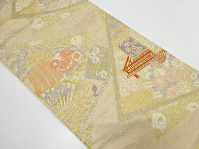 JAPANESE FUKURO OBI / WOVEN FLORAL PLANTS